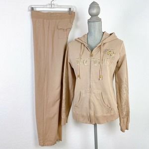 BCBG Maxazria Jogging Suit Top Bottom Vintage 90s